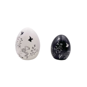 Enchanting Easter Egg: Ceramic Décor with Bird and Flower Patterns